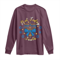 Coquette Hanukkah Menorah Bow Long Sleeve Shirt Not Today Santa Jewish Holiday Gift - Wonder Print Shop