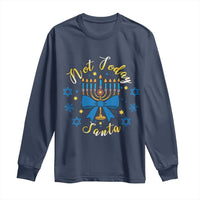 Coquette Hanukkah Menorah Bow Long Sleeve Shirt Not Today Santa Jewish Holiday Gift - Wonder Print Shop