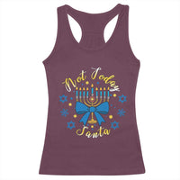 Coquette Hanukkah Menorah Bow Racerback Tank Top Not Today Santa Jewish Holiday Gift - Wonder Print Shop