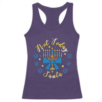 Coquette Hanukkah Menorah Bow Racerback Tank Top Not Today Santa Jewish Holiday Gift - Wonder Print Shop