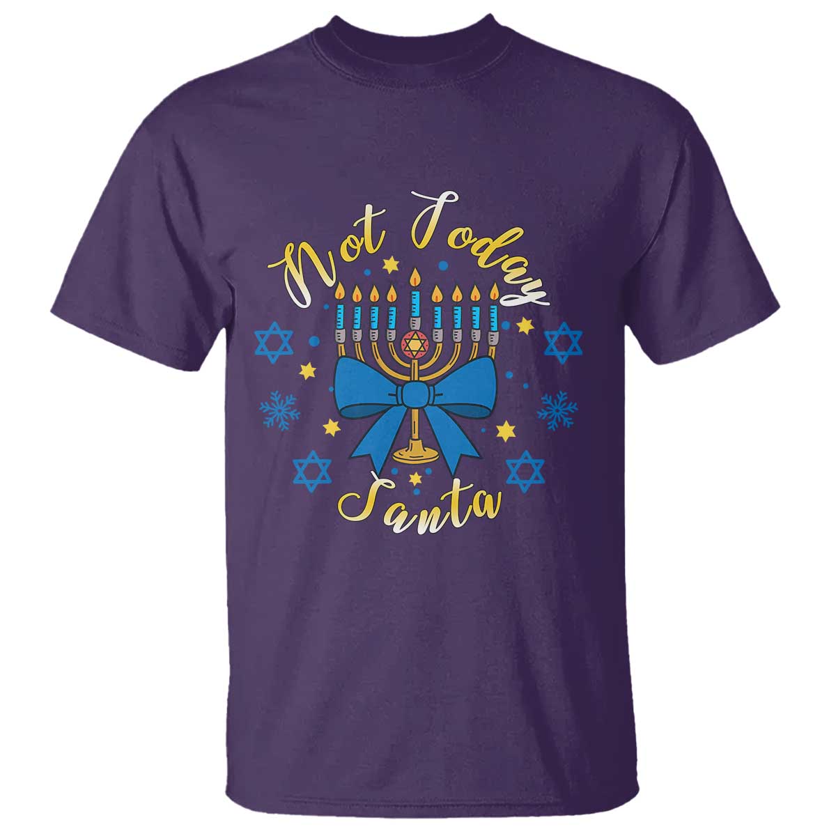 Coquette Hanukkah Menorah Bow T Shirt Not Today Santa Jewish Holiday Gift - Wonder Print Shop