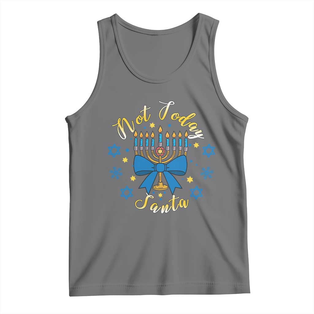 Coquette Hanukkah Menorah Bow Tank Top Not Today Santa Jewish Holiday Gift - Wonder Print Shop