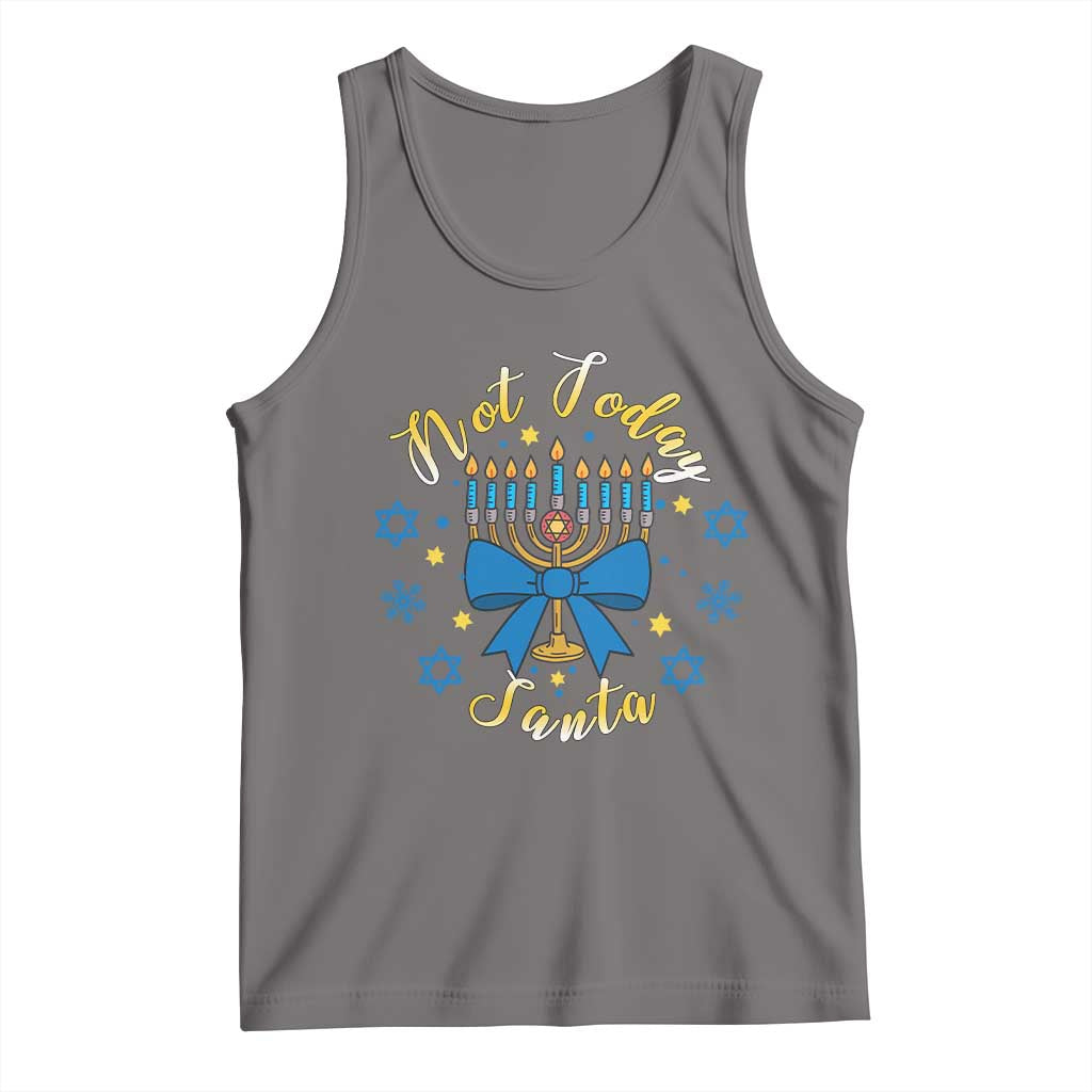 Coquette Hanukkah Menorah Bow Tank Top Not Today Santa Jewish Holiday Gift - Wonder Print Shop