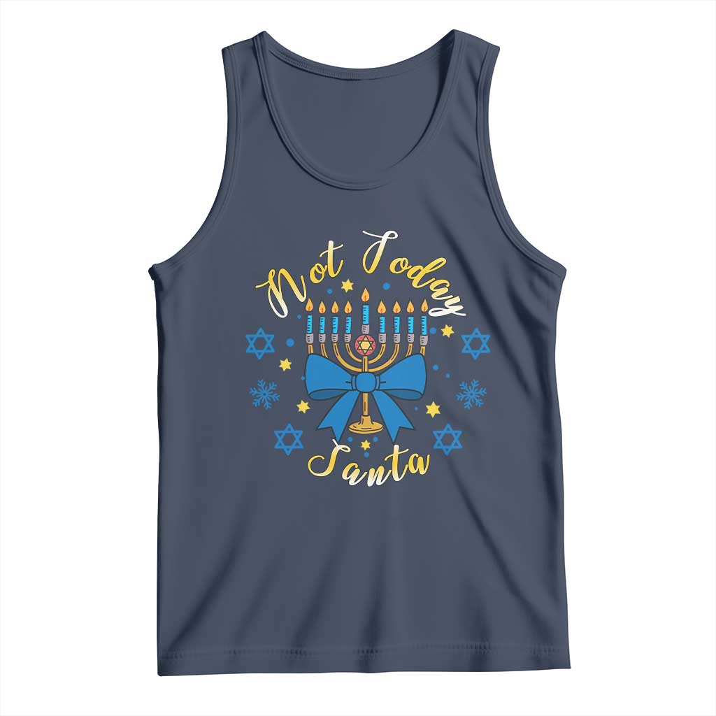 Coquette Hanukkah Menorah Bow Tank Top Not Today Santa Jewish Holiday Gift - Wonder Print Shop