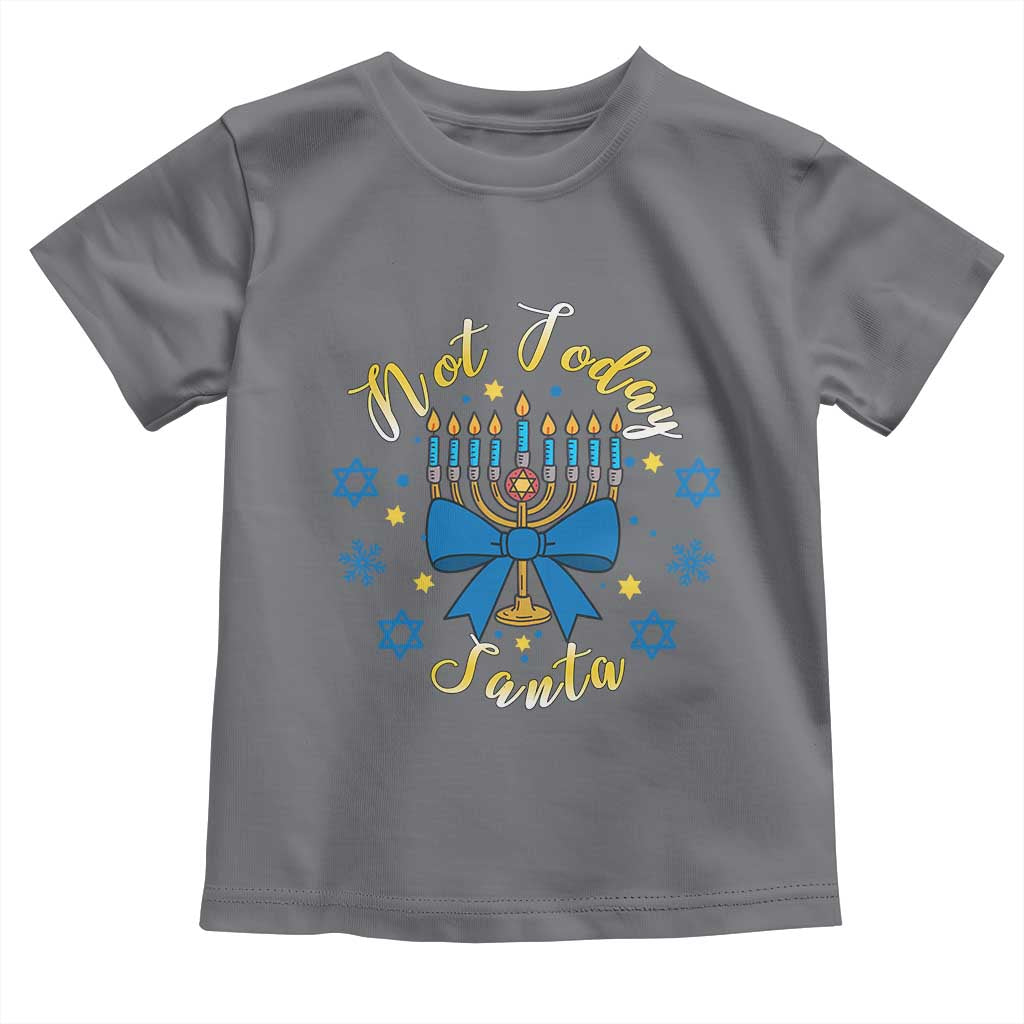 Coquette Hanukkah Menorah Bow Toddler T Shirt Not Today Santa Jewish Holiday Gift - Wonder Print Shop