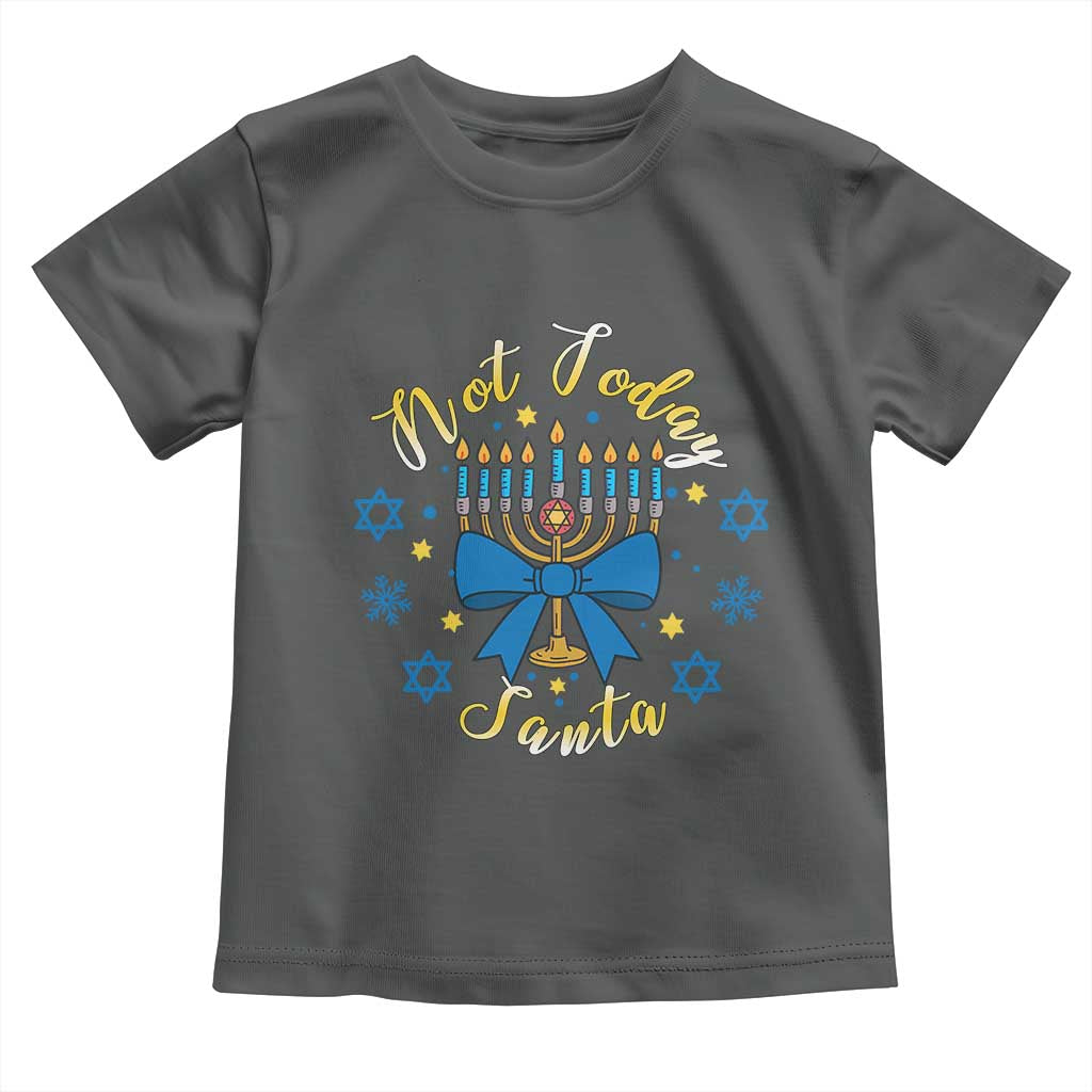 Coquette Hanukkah Menorah Bow Toddler T Shirt Not Today Santa Jewish Holiday Gift - Wonder Print Shop