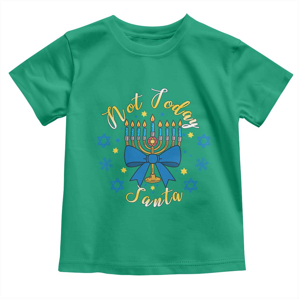Coquette Hanukkah Menorah Bow Toddler T Shirt Not Today Santa Jewish Holiday Gift - Wonder Print Shop