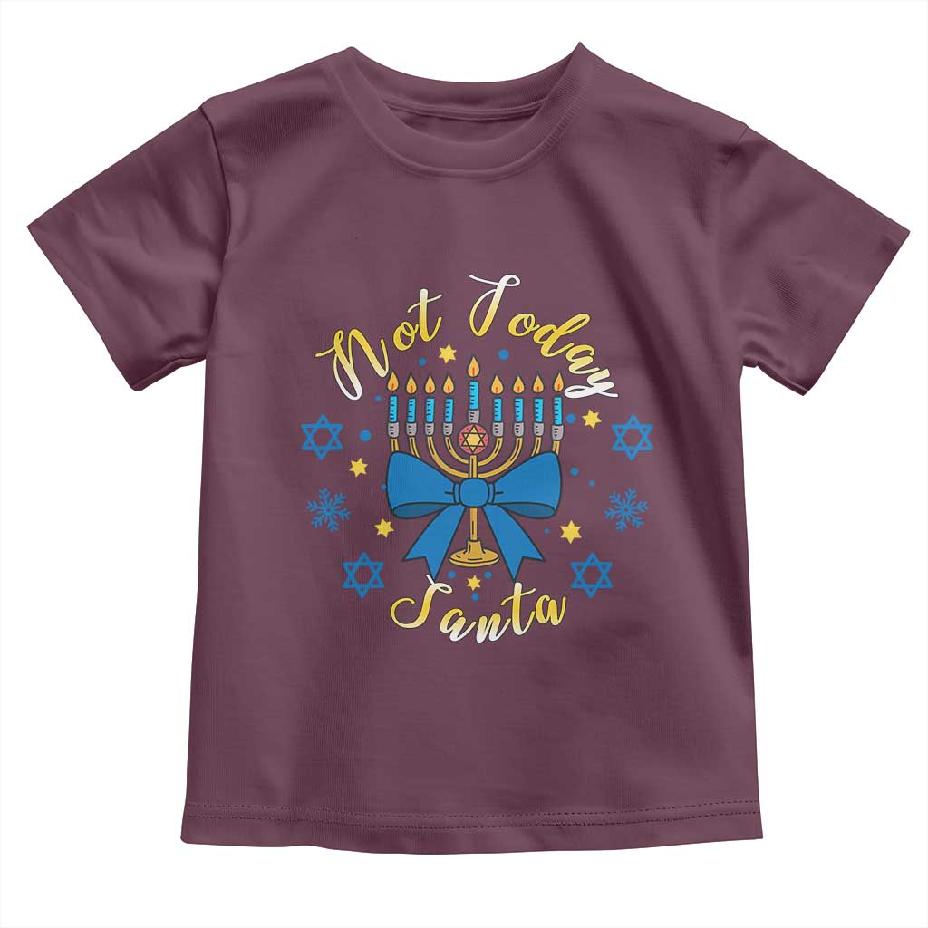 Coquette Hanukkah Menorah Bow Toddler T Shirt Not Today Santa Jewish Holiday Gift - Wonder Print Shop