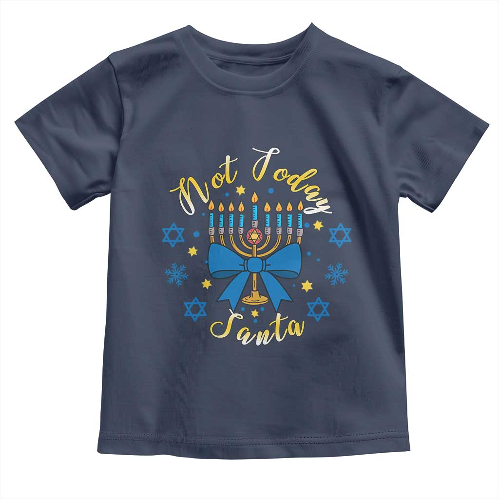 Coquette Hanukkah Menorah Bow Toddler T Shirt Not Today Santa Jewish Holiday Gift - Wonder Print Shop