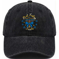Coquette Hanukkah Menorah Bow Washed Cotton Baseball Cap Not Today Santa Jewish Holiday Gift