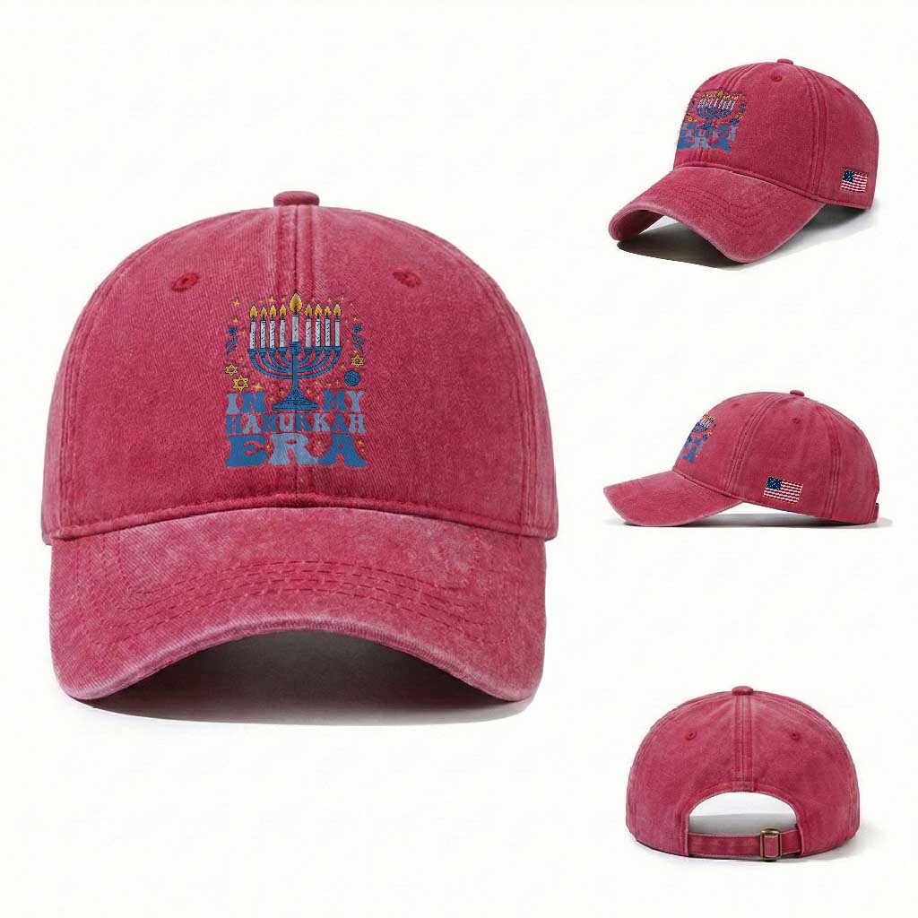 In My Hanukkah Era Washed Cotton Baseball Cap Festival Of Lights Gift