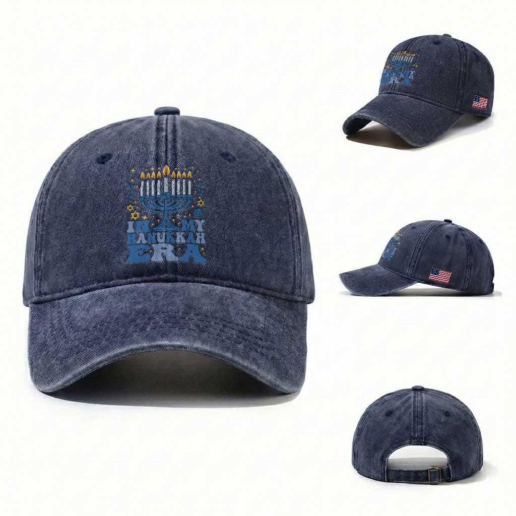 In My Hanukkah Era Washed Cotton Baseball Cap Festival Of Lights Gift
