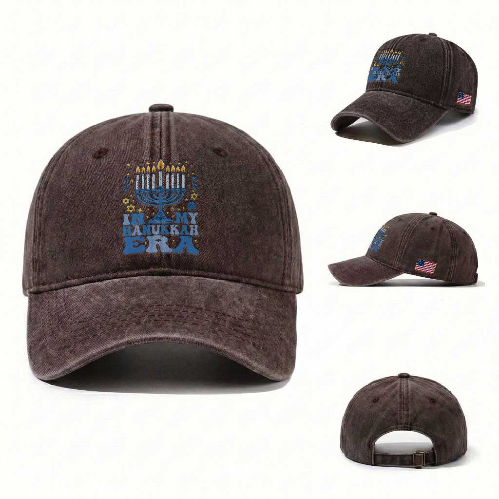 In My Hanukkah Era Washed Cotton Baseball Cap Festival Of Lights Gift
