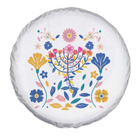Hanukkah Floral Menorah Spare Tire Cover Jewish Gift For Women - Wonder Print Shop