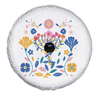Hanukkah Floral Menorah Spare Tire Cover Jewish Gift For Women - Wonder Print Shop