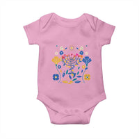 Hanukkah Floral Menorah Baby Onesie Jewish Gift For Women - Wonder Print Shop