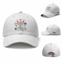Hanukkah Floral Menorah Baseball Cap Jewish Gift For Women