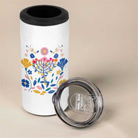 Hanukkah Floral Menorah 4 in 1 Can Cooler Tumbler Jewish Gift For Women - Wonder Print Shop
