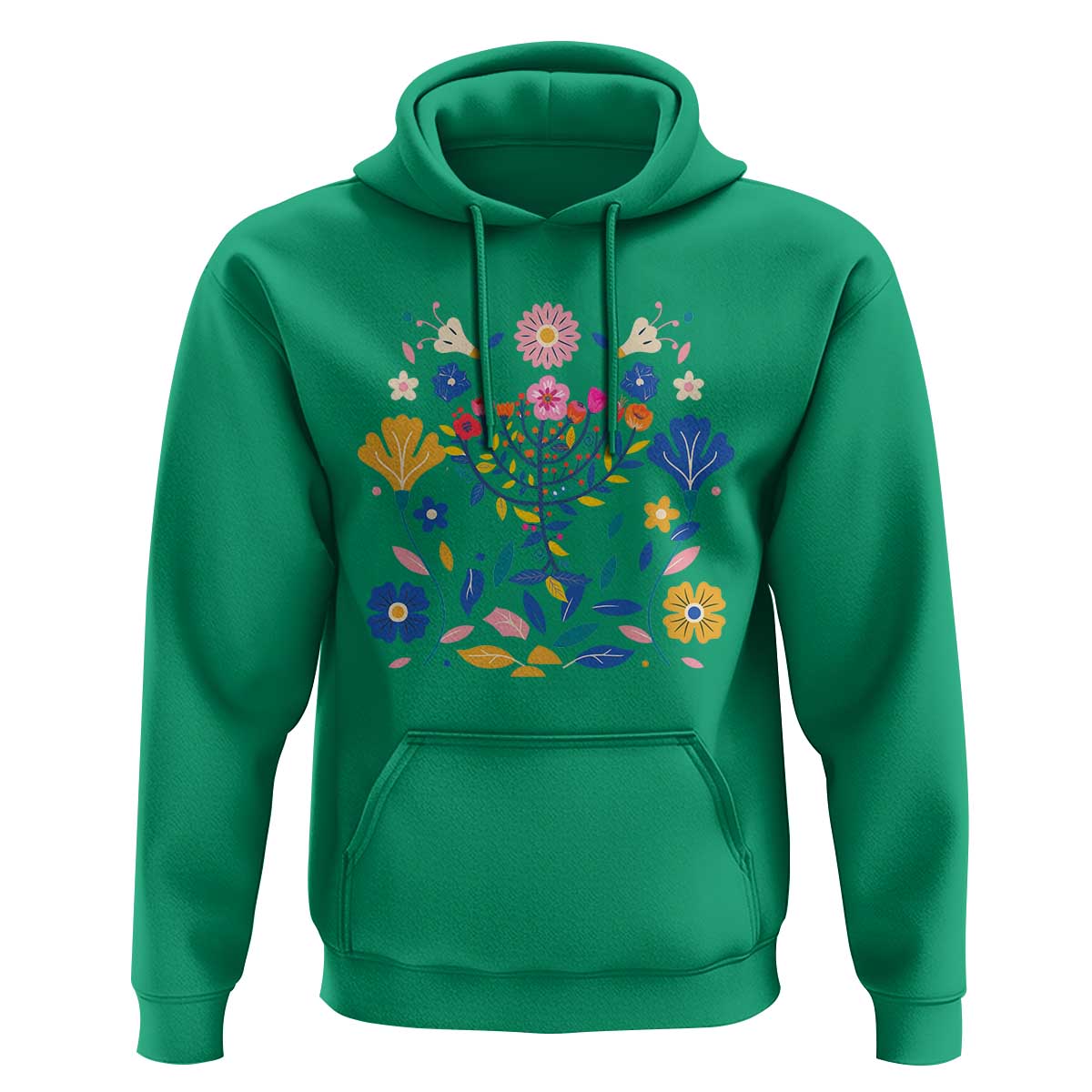 Hanukkah Floral Menorah Hoodie Jewish Gift For Women - Wonder Print Shop