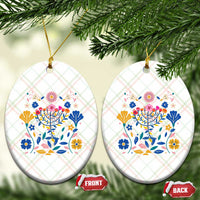 Hanukkah Floral Menorah Ceramic Ornament Jewish Gift For Women - Wonder Print Shop