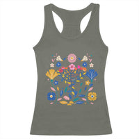 Hanukkah Floral Menorah Racerback Tank Top Jewish Gift For Women - Wonder Print Shop