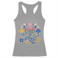 Hanukkah Floral Menorah Racerback Tank Top Jewish Gift For Women - Wonder Print Shop