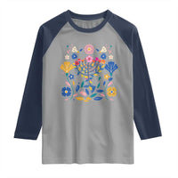 Hanukkah Floral Menorah Raglan Shirt Jewish Gift For Women - Wonder Print Shop
