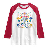 Hanukkah Floral Menorah Raglan Shirt Jewish Gift For Women - Wonder Print Shop