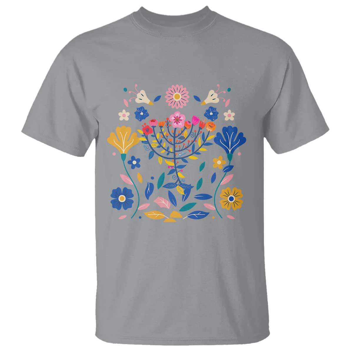 Hanukkah Floral Menorah T Shirt Jewish Gift For Women - Wonder Print Shop