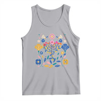 Hanukkah Floral Menorah Tank Top Jewish Gift For Women - Wonder Print Shop