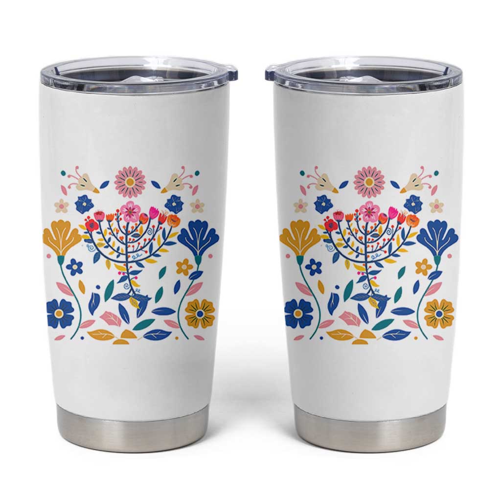 Hanukkah Floral Menorah Tumbler Cup Jewish Gift For Women - Wonder Print Shop