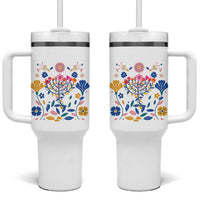 Hanukkah Floral Menorah Tumbler With Handle Jewish Gift For Women - Wonder Print Shop