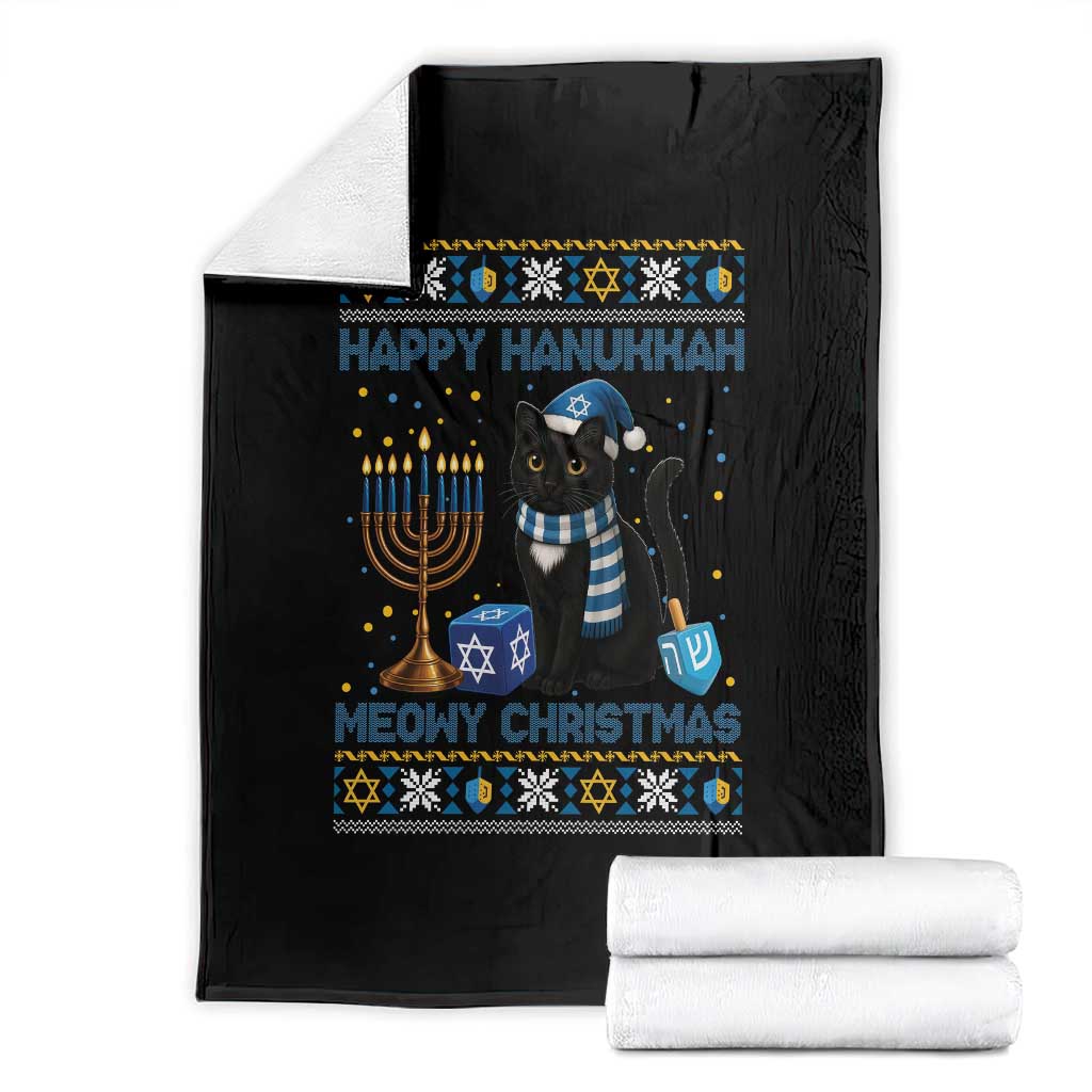 Hanukkah Cat Lover Gifts Throw Blanket Happy Hanukkah Meowy Christmas - Wonder Print Shop