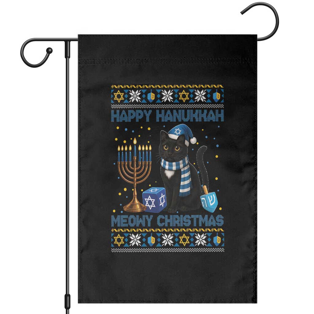 Hanukkah Cat Lover Gifts Garden Flag Happy Hanukkah Meowy Christmas - Wonder Print Shop