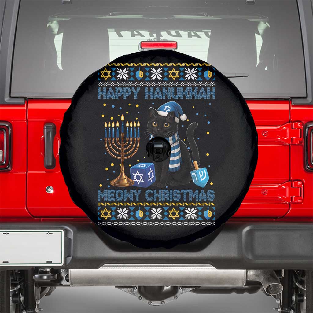 Hanukkah Cat Lover Gifts Spare Tire Cover Happy Hanukkah Meowy Christmas - Wonder Print Shop