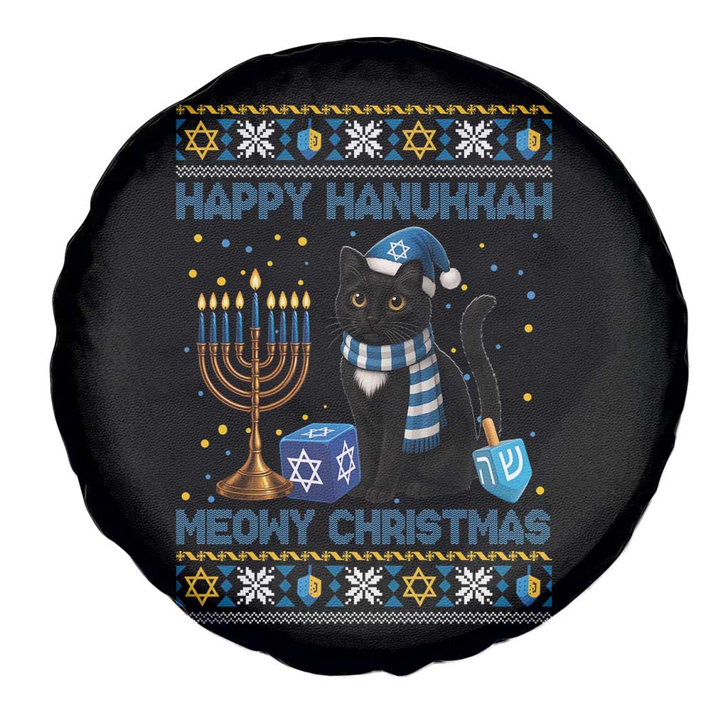 Hanukkah Cat Lover Gifts Spare Tire Cover Happy Hanukkah Meowy Christmas - Wonder Print Shop