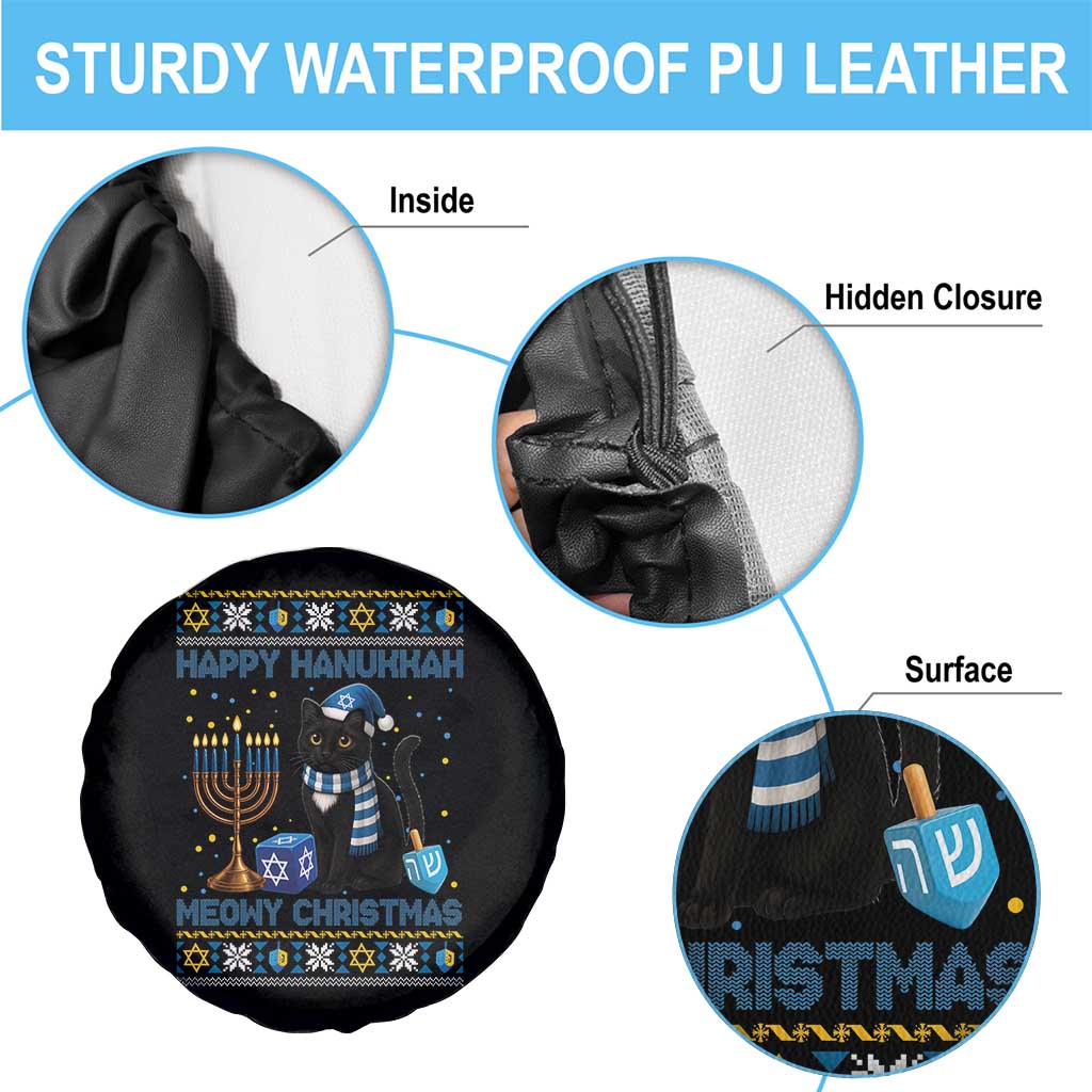 Hanukkah Cat Lover Gifts Spare Tire Cover Happy Hanukkah Meowy Christmas - Wonder Print Shop