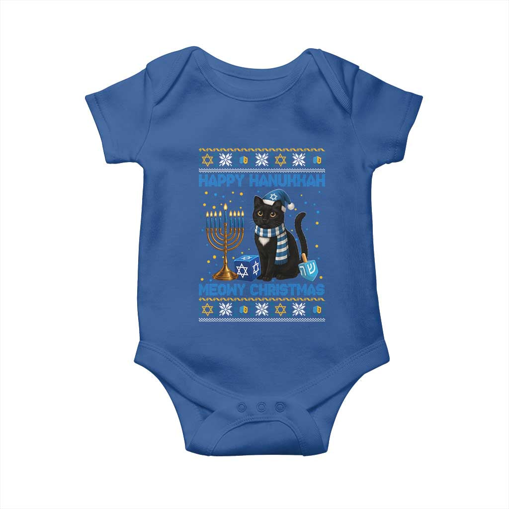 Hanukkah Cat Lover Gifts Baby Onesie Happy Hanukkah Meowy Christmas - Wonder Print Shop