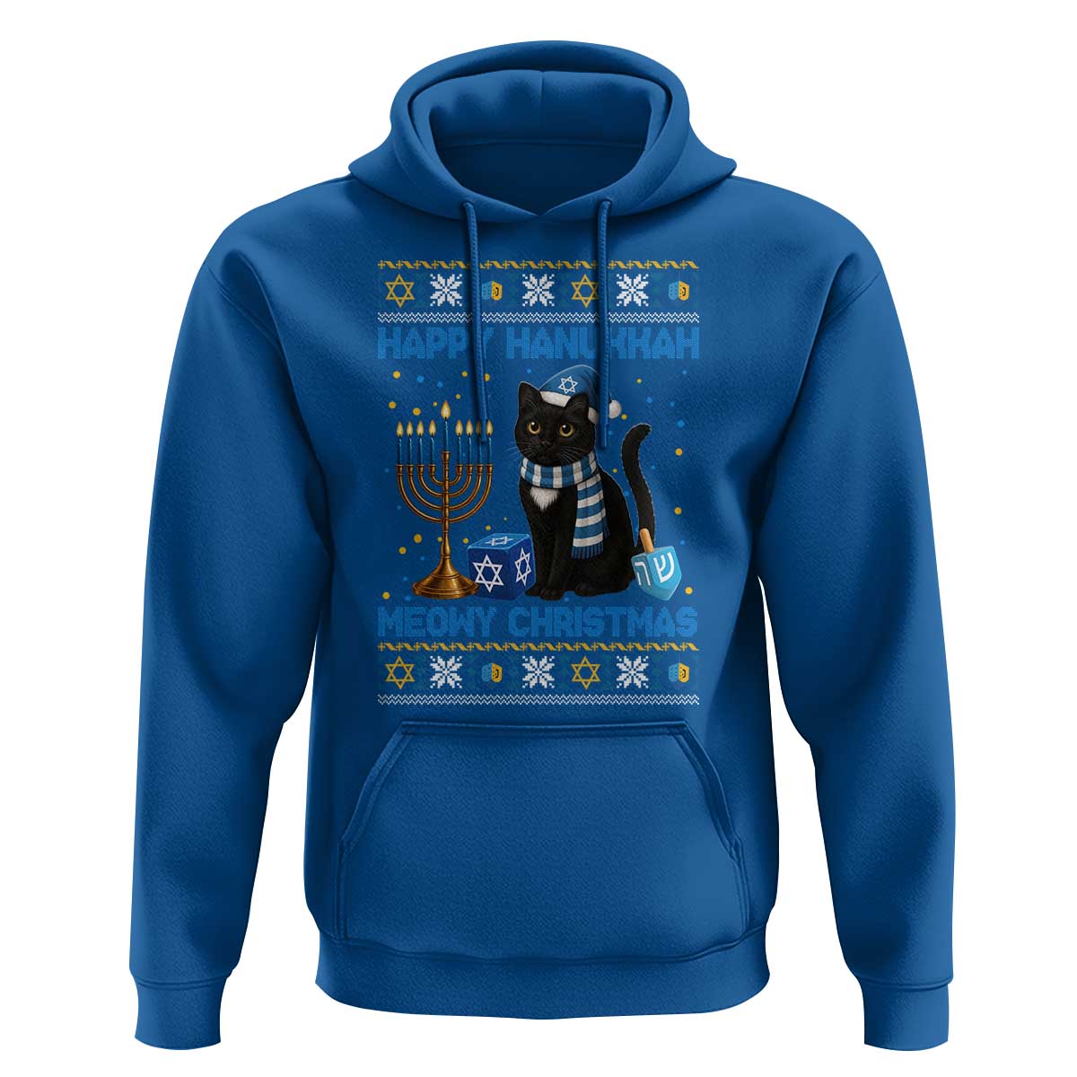 Hanukkah Cat Lover Gifts Hoodie Happy Hanukkah Meowy Christmas - Wonder Print Shop