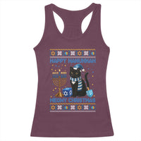 Hanukkah Cat Lover Gifts Racerback Tank Top Happy Hanukkah Meowy Christmas - Wonder Print Shop