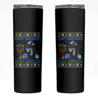 Hanukkah Cat Lover Gifts Skinny Tumbler Happy Hanukkah Meowy Christmas - Wonder Print Shop