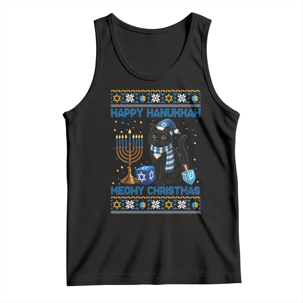 Hanukkah Cat Lover Gifts Tank Top Happy Hanukkah Meowy Christmas - Wonder Print Shop