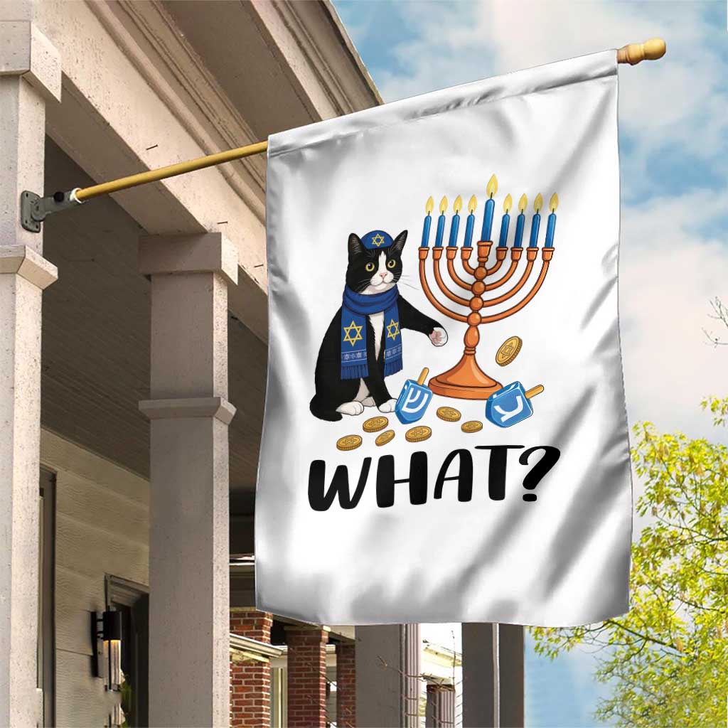 Funny Black Cat Chaos Hanukkah Menorah Gift Garden Flag - Wonder Print Shop