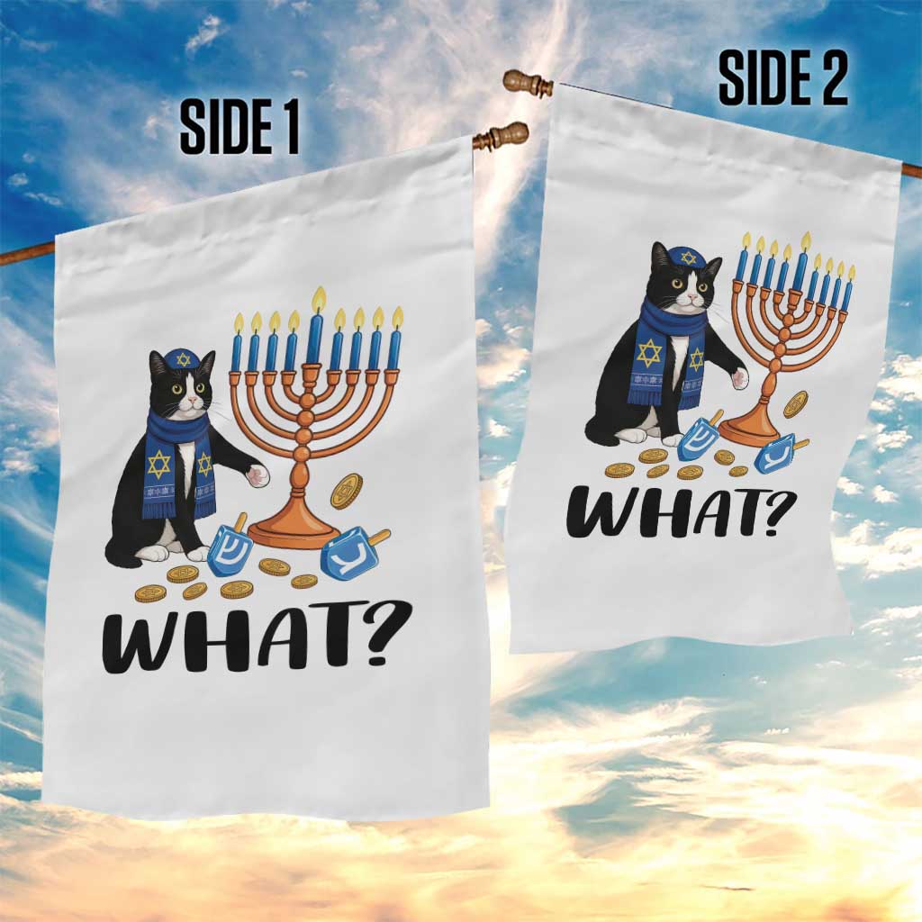 Funny Black Cat Chaos Hanukkah Menorah Gift Garden Flag - Wonder Print Shop