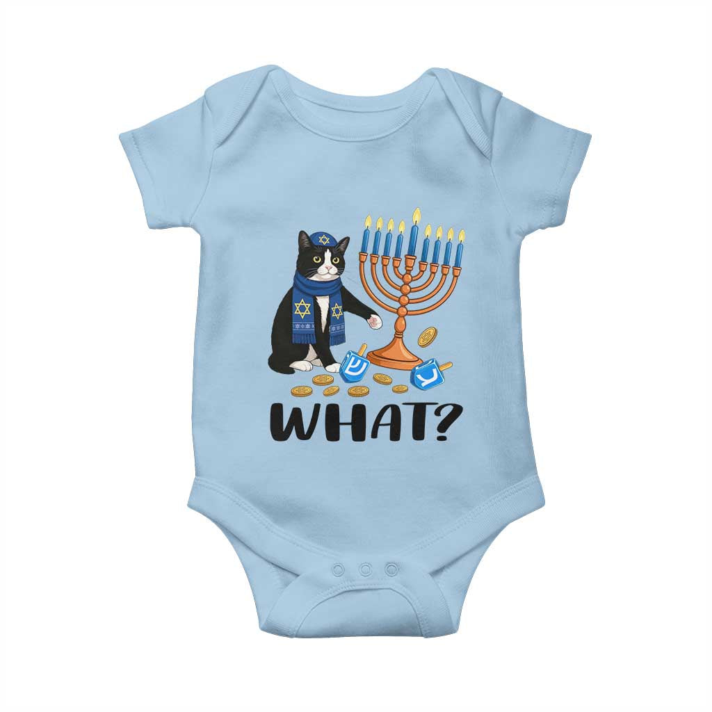 Funny Black Cat Chaos Hanukkah Menorah Gift Baby Onesie - Wonder Print Shop