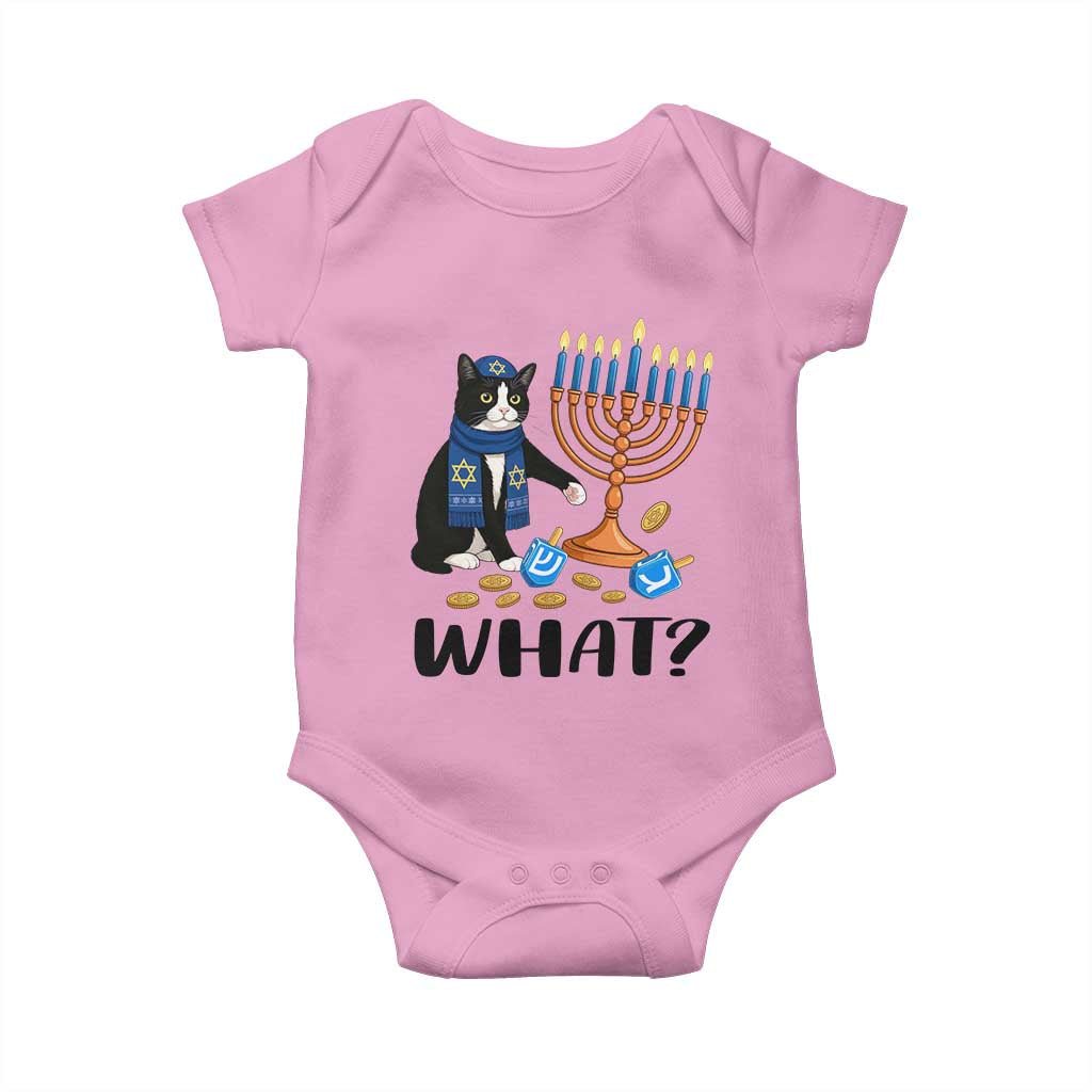 Funny Black Cat Chaos Hanukkah Menorah Gift Baby Onesie - Wonder Print Shop