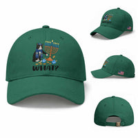 Funny Black Cat Chaos Hanukkah Menorah Gift Baseball Cap