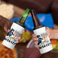 Funny Black Cat Chaos Hanukkah Menorah Gift 4 in 1 Can Cooler Tumbler - Wonder Print Shop