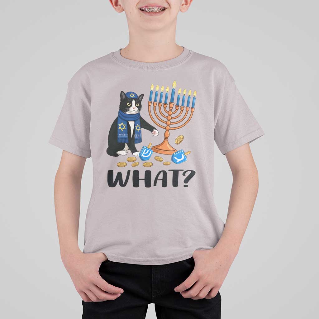 Funny Black Cat Chaos Hanukkah Menorah Gift T Shirt For Kid - Wonder Print Shop