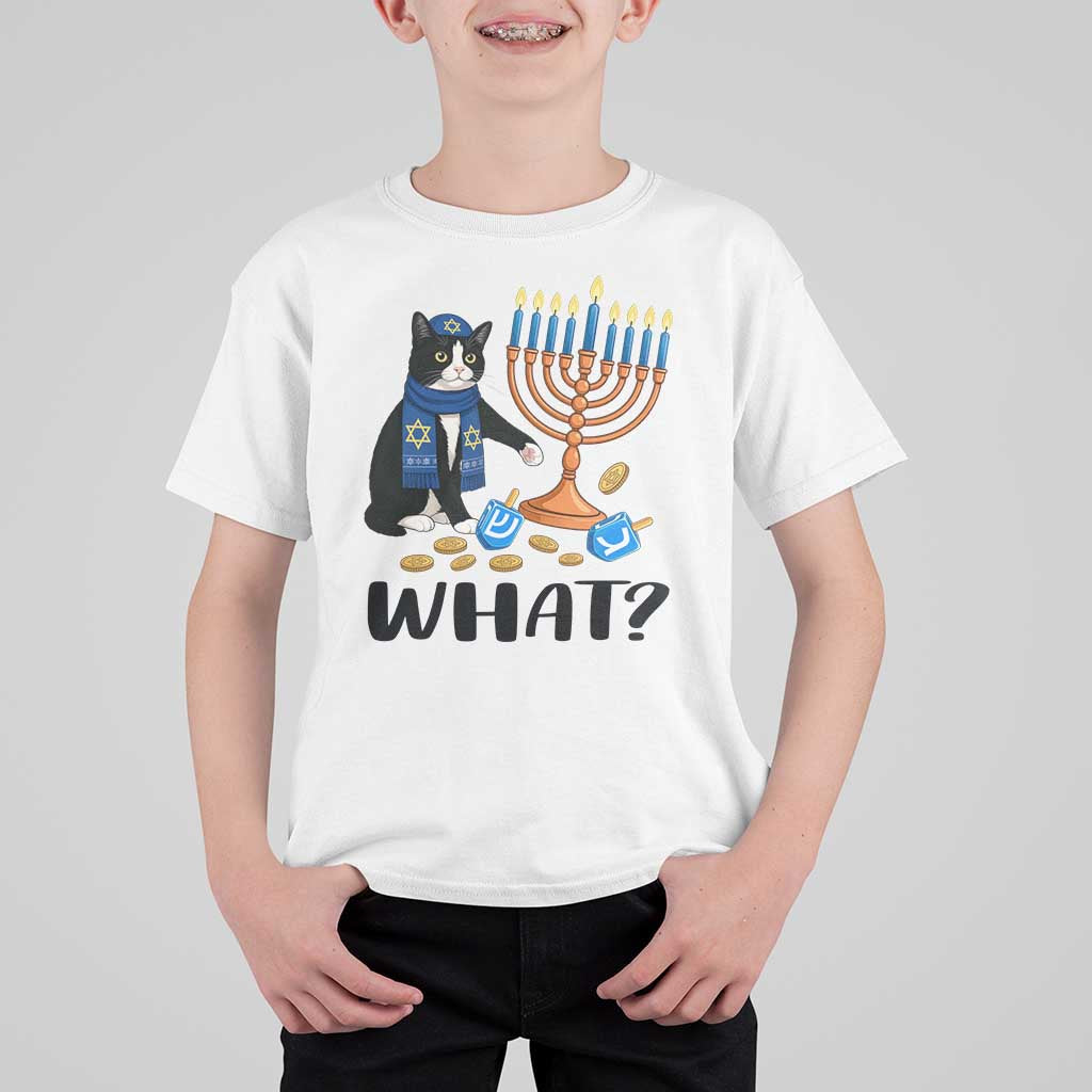 Funny Black Cat Chaos Hanukkah Menorah Gift T Shirt For Kid - Wonder Print Shop